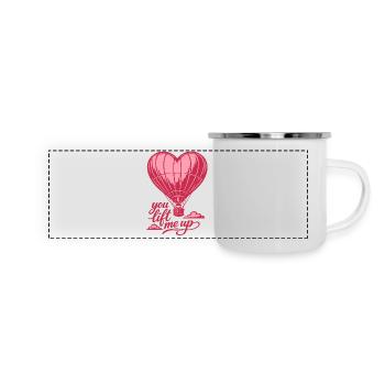 You Lift Me Up | Balloon Heart - Valentine's Day - Panoramic Camper Mug - white - Front