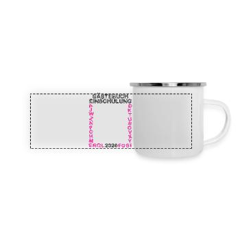 Gästebuch Einschulung 2026 Schulanfang Schulkind - Panorama Emaille-Tasse - Weiß - Vorne