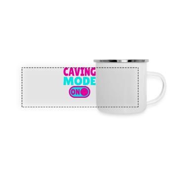 Caving Mode ON – Höhlenabenteuer im Dunkeln - Panorama Emaille-Tasse - Weiß - Vorne