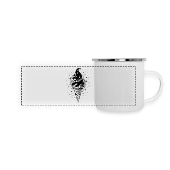Softeis Grafik - Panorama Emaille-Tasse - Weiß - Vorne