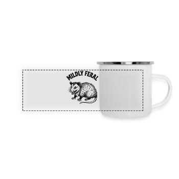 Mildly Feral Funny Possum - Panoramic Camper Mug - white - Front