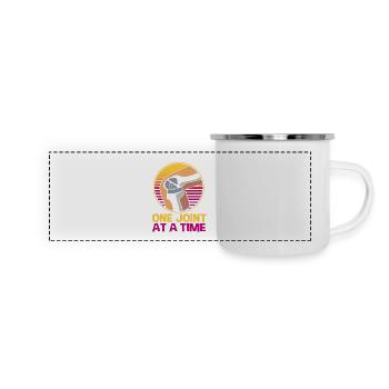 Knie Operation Knie OP - Panorama Emaille-Tasse - Weiß - Vorne