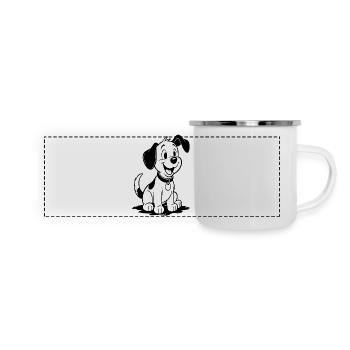 Ami chiot joyeux - Mug panoramique émaillé - blanc - Devant