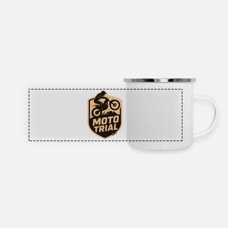 Moto Trial Motocross Shield Jump - Panoramic Camper Mug - white