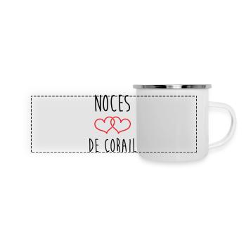 Noces de Corail 11 ans de mariage - Mug panoramique émaillé - blanc - Devant