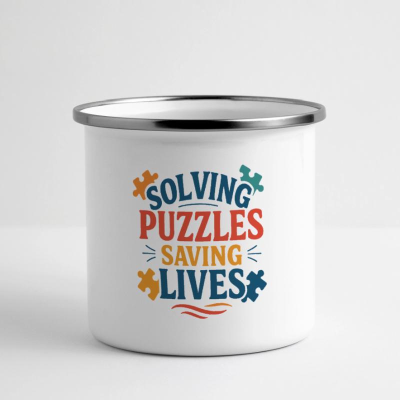 Forensic Nurse Practitioner Puzzles Saving Lives Panorama Emaille-Tasse