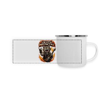 Enfer de la Roche de Death Meowtal - Mug panoramique émaillé - blanc - Devant