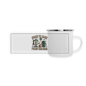 Von Front bis Back: Full Stack Entwickler - Panorama Emaille-Tasse - Weiß - Vorne