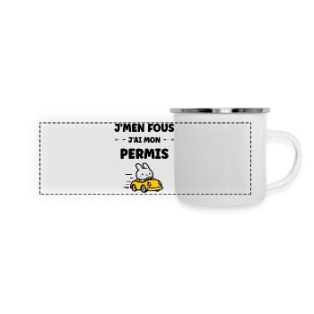 Humour j'ai mon permis de conduire - Mug panoramique émaillé - blanc - Devant