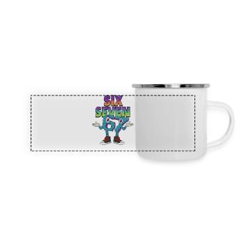 Six Seven 67 Meme – Brainrot Retro Style - Panoramic Camper Mug - white - Front
