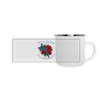 Yes I Know It’s Permanent Tattoo Rose Design - Mug panoramique émaillé - blanc - Devant