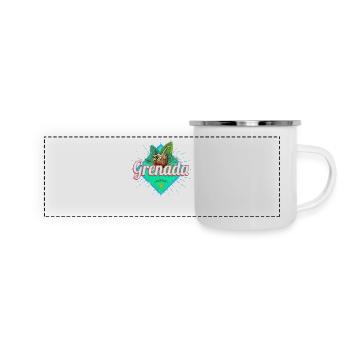 Souvenir vintage de vacances dans les Caraïbes à la Grenade - Mug panoramique émaillé - blanc - Devant