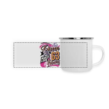 63. Geburtstag Queen - Panorama Emaille-Tasse - Weiß - Vorne