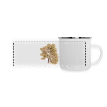 Conifer Natural Tree Art Painting - Panoramic Camper Mug - white - Front