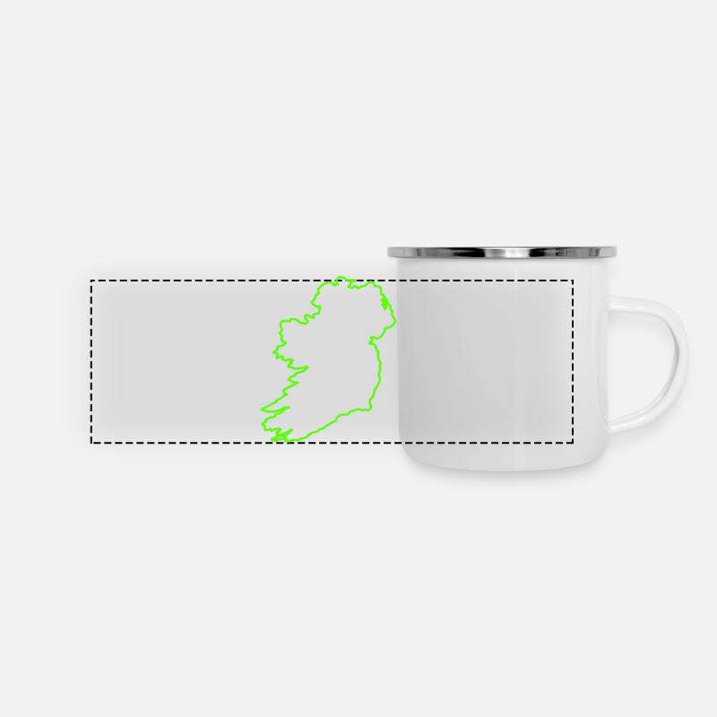 Oversigt over Irland - Panorama emaljekrus - hvid