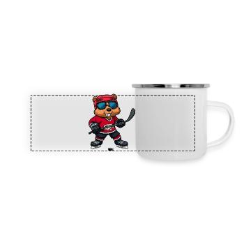 Hockey sur glace des Beavers - Mug panoramique émaillé - blanc - Devant