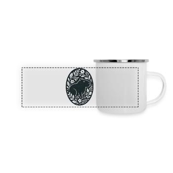 Capybara | Flower Forest Folk Art - Panoramic Camper Mug - white - Front