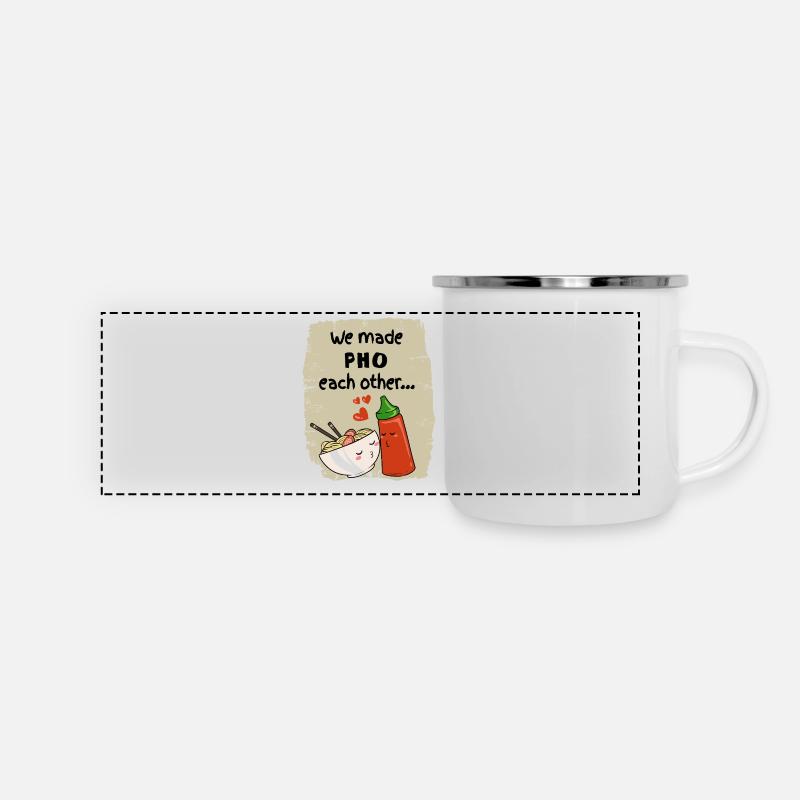 Asia Noodles Sriracha Love - Panoramic Camper Mug - white