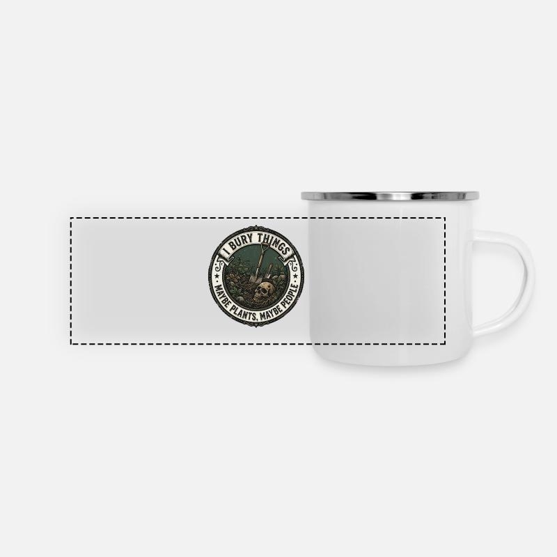 I Bury Things Maybe Plants Maybe People Frog - Panoramic Camper Mug - white
