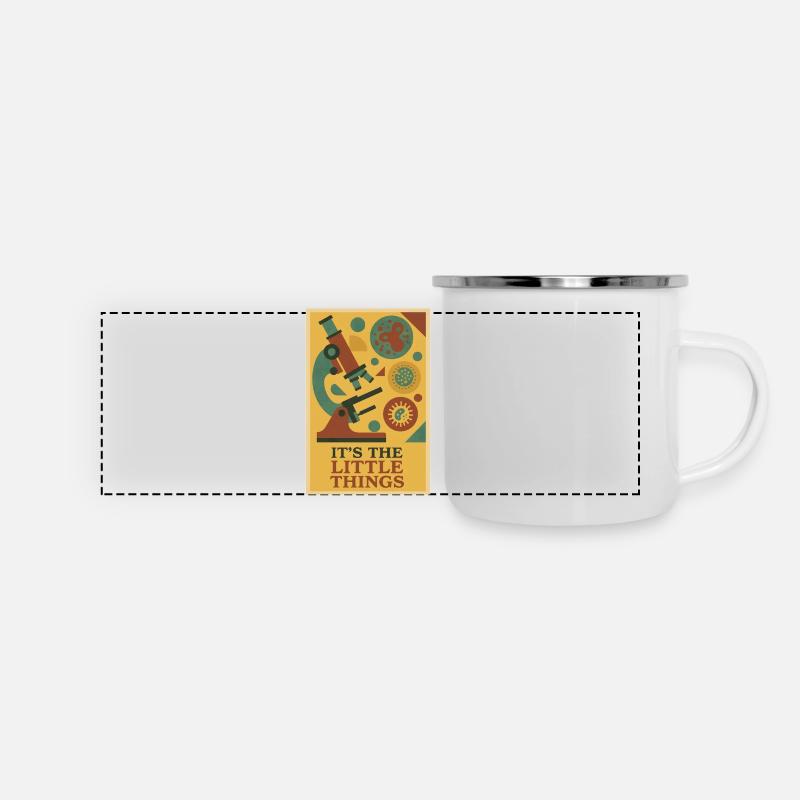 Les Petites Choses | Microscope de microbiologie - Mug panoramique émaillé - blanc