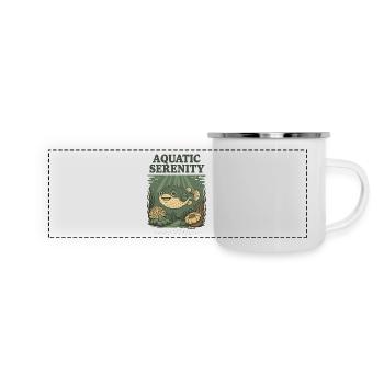 Aquatic Serenity Puffer Fish - Panoramic Camper Mug - white - Front
