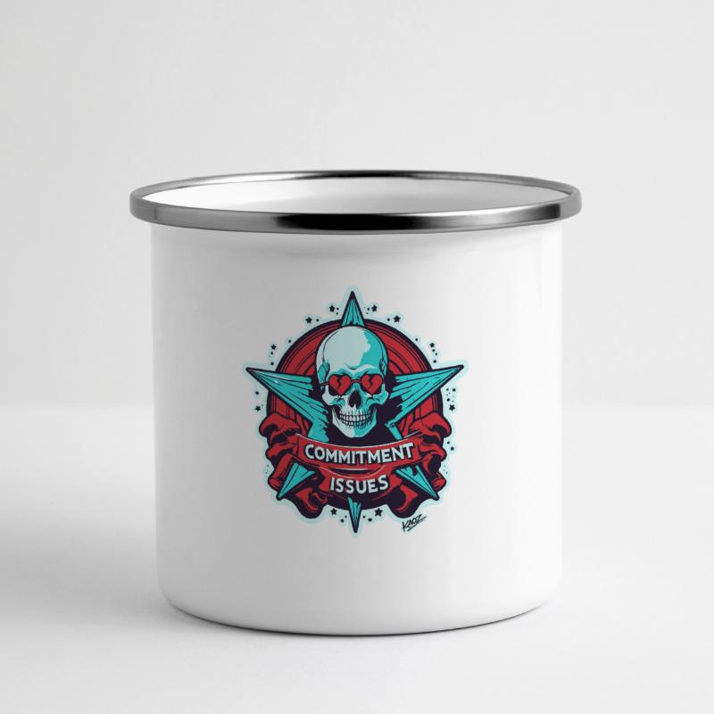 Commitment Issues Skull Badge Panoramic Camper Mug