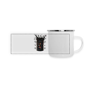 Angry Oil Tank Splash - Panoramic Camper Mug - white - Front