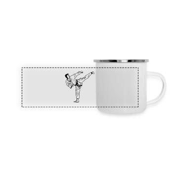 Karate Sketch - Panoramic Camper Mug - white - Front