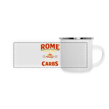No Rome without carbs | Pasta Humor - Panoramic Camper Mug - white - Front