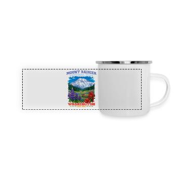 Mount Rainier National Park Washington - Panorama Emaille-Tasse - Weiß - Vorne