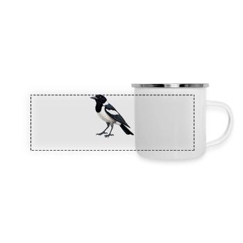Elstern Elster - Panorama Emaille-Tasse - Weiß - Vorne