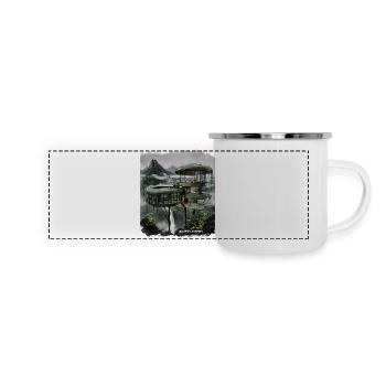 BILLIONAIRE HIDEAWAY - Futuristic Jungle Villa  - Panoramic Camper Mug - white - Front