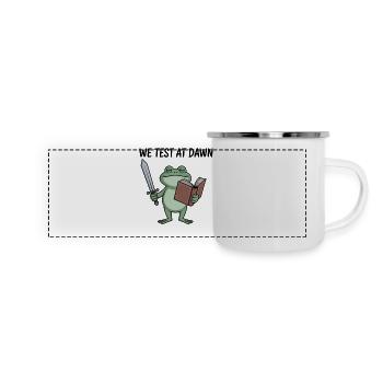 Dawn Quest Frog Sword & Book - Panoramic Camper Mug - white - Front