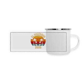 Plage rétro du Salvador 2026 - Mug panoramique émaillé - blanc - Devant