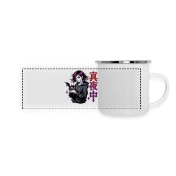 真夜中 Fille d’anime gothique Midnight Bat Gothic - Mug panoramique émaillé - blanc - Devant