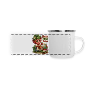 Berry Jardinier Fraise Actif - Mug panoramique émaillé - blanc - Devant