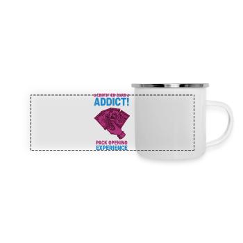 Erfahrung beim Eröffnen eines zertifizierten Card Addict Packs - Panorama Emaille-Tasse - Weiß - Vorne