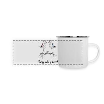 Gender Reveal Plot Twist Incoming Guess Whos Here - Panoramic Camper Mug - white - Front
