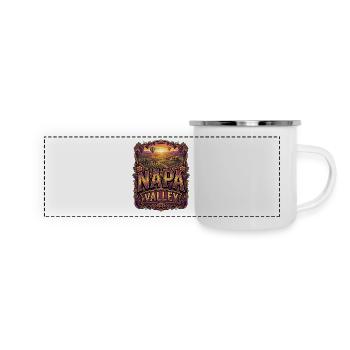 Ornement paysager viticole de la Napa Valley - Mug panoramique émaillé - blanc - Devant