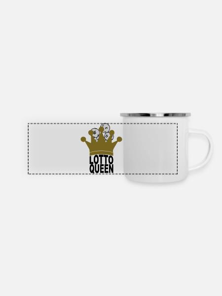 Lotto Queen - Panorama Emaille-Tasse - Weiß