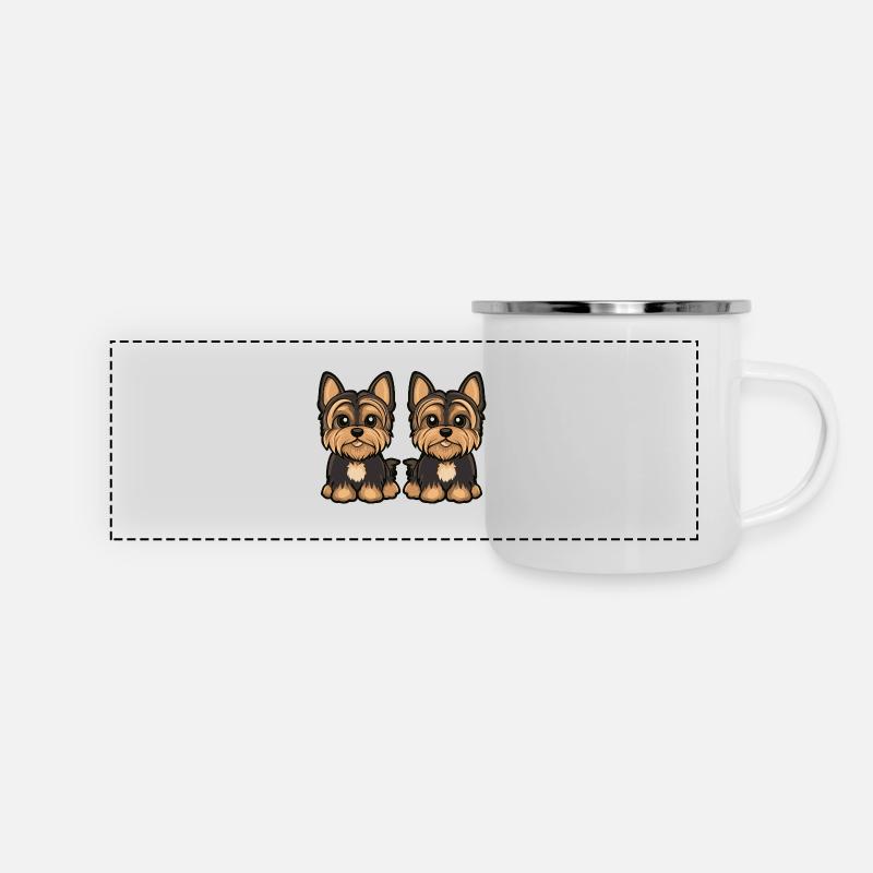 Yorkshire Terrier Dog Comic - Panoramic Camper Mug - white