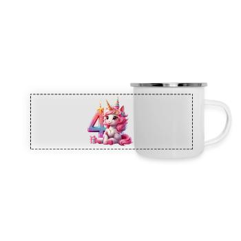 4 YEARS UNICORN 4TH BIRTHDAY - Panoramic Camper Mug - white - Front