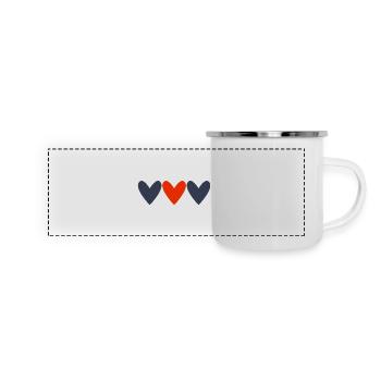 LIEBE. PAAR. ICH HABE GERADE GEHEIRATET. Junggesellinnenabschied. VALENTINSTAG. - Panorama Emaille-Tasse - Weiß - Vorne