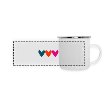 VALENTINSTAG. Junggesellinnenabschied. ICH LIEBE DICH. ICH LIEBE DICH. LIEBE - Panorama Emaille-Tasse - Weiß - Vorne