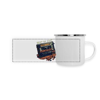 2007 Jahrgang 2007 Kassette - Jahrgang seit 2007 - Panorama Emaille-Tasse - Weiß - Vorne