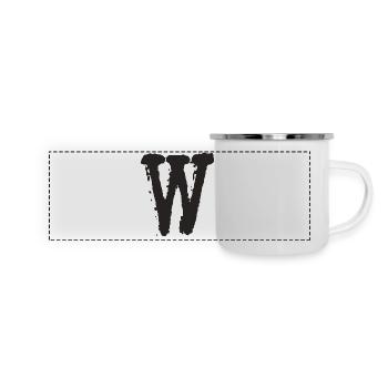W - Panorama Emaille-Tasse - Weiß - Vorne