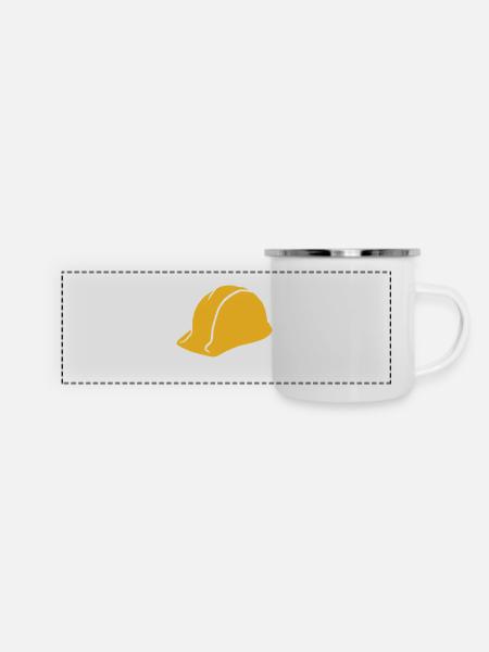 Bauknecht-Bauhelm - Panorama Emaille-Tasse - Weiß