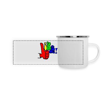 like me Regenbogen - Panorama Emaille-Tasse - Weiß - Vorne