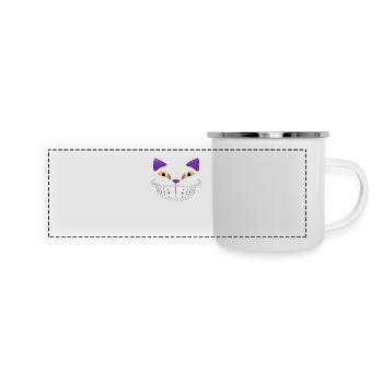 Grinsekatze Tshirt kinder lachen lustig geschenk - Panorama Emaille-Tasse - Weiß - Vorne