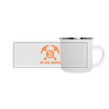 Extraction de bitcoins sur la Lune - Mug panoramique émaillé - blanc - Devant
